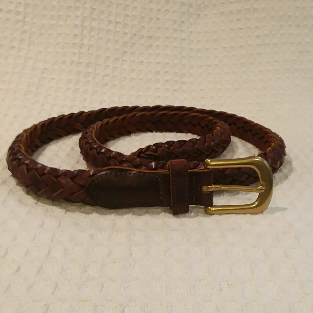 Brighton Brown Leather Braided Belt